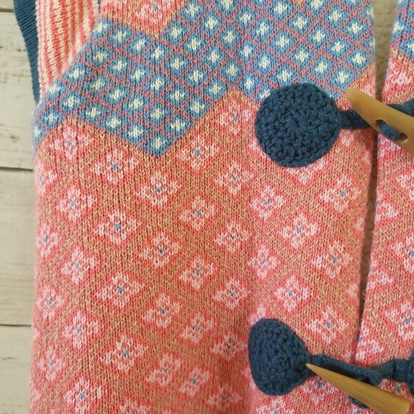 Matilda Jane Geometric Warm Hugs Sherpa Lined Sweater Vest Size 6 - Picture 7 of 16